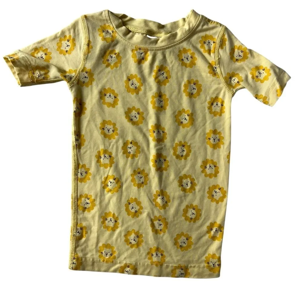 Hanna Andersson Soft Lion Print Short Sleeve Sleep Top Child Size 4